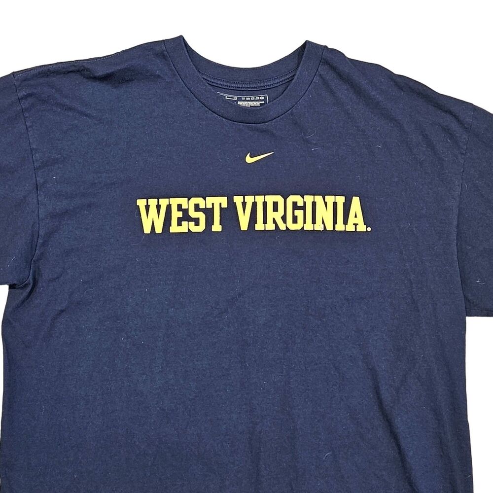 Nike Team Men's West Virginia Moutaineers Blue Short Sleeve T-Shirt Size Large - Picture 1 of 7